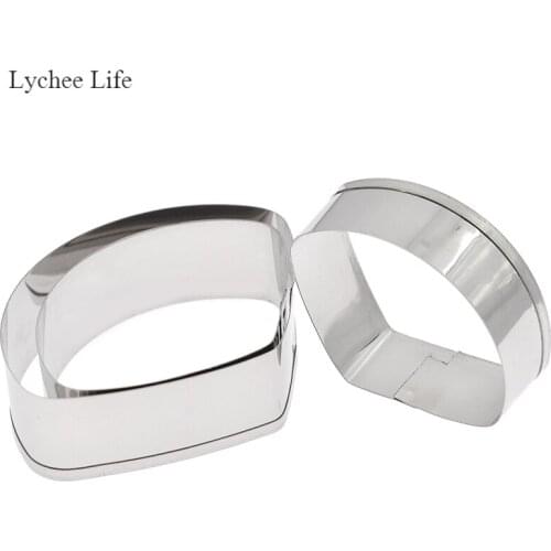 Lychee Life 3Pcs/lot Stainless Steel Flower Polymer Clay Cutters Modeling Hibiscus Flower Petal Shaped Cutting Clay Tools