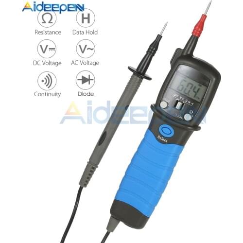 Handheld Pen Type Digital Multimeter DC/AC Voltage Continuity Meter Resistance Diode ESR Continuity Tester Backlight LCD Display