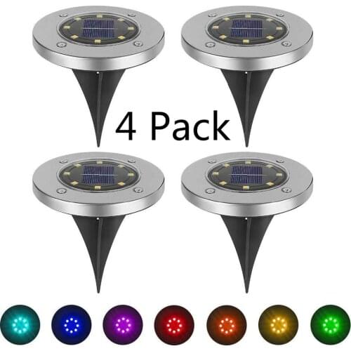 Garden Solar Ground Lights LED Light Outdoor Solar Disk Lights Waterproof In-Ground Lights Decoration Solar Garden Lamp Landscap