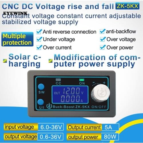 ZK-5KX Programmable numerical control voltage rise and fall DC adjustable regulated power supply solar charging 5A80W