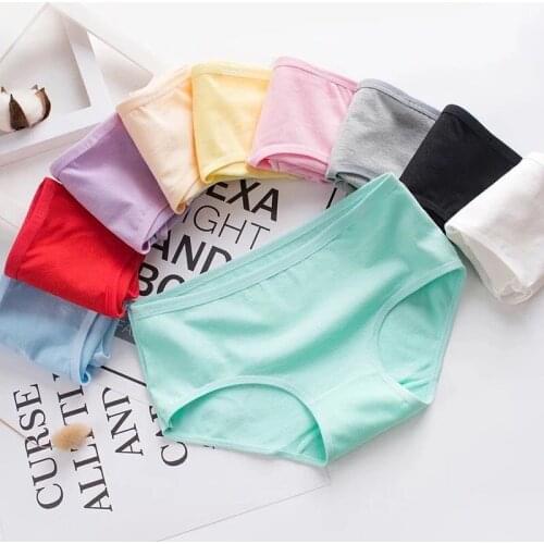 4pcs/Lot Girls Panties Soild Girl Underwear Children Cotton Lingerie Underpant Teens Students Girl Underwear 11-16 Years