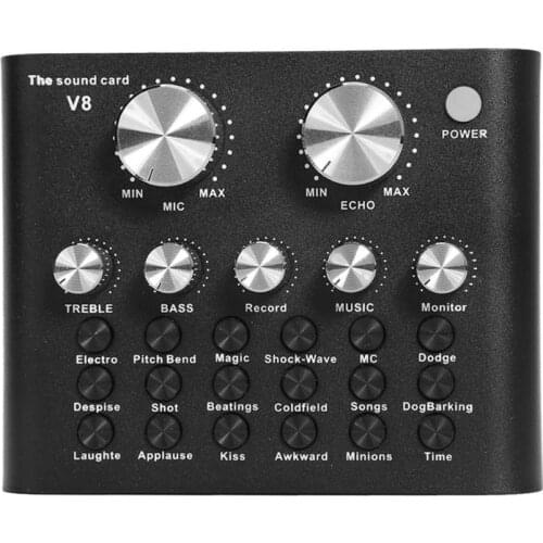 V8 Mobile Phone Microphone Live Usb External Sound Card for Mobile Computer Audio Interface Sound Card