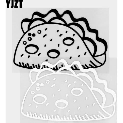 YJZT 13.9×8.9CM Vinyl Decals Traditional Mexican Food Delicious Tacos Art Mural Car Stickers Black / Silver 20B-0347