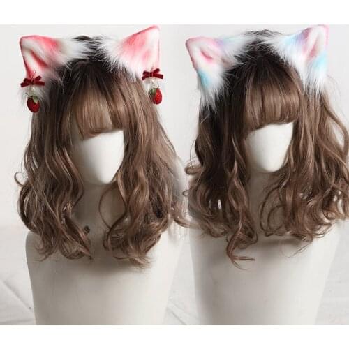 Cat Ears Multiple Colour Headwear Sweet Lolita Girl Hairpin Kawaii Edge Clamp Plush Side Clip Animal Ears KC Hair Hoop Cute Chic