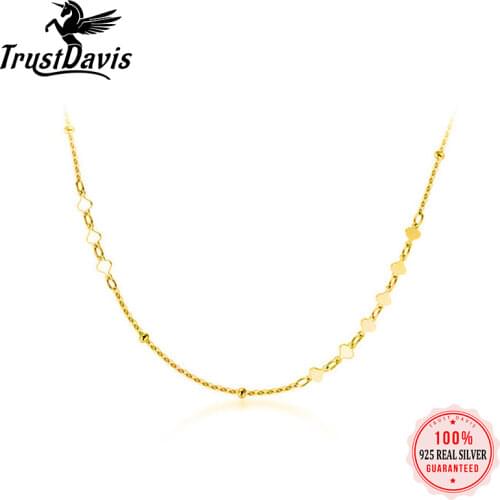 ElfoPlataSi 100% 925 Sterling Silver Choker Necklace Love Heart Gift For Women Girls Silver 925 Jewelry Gift DA2000