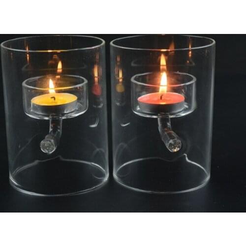 1PC 2016 New European glass candle holder romantic elegant transparent home creative glass candlestick JY 1179