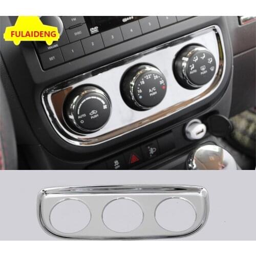 1PCS For Jeep Patriot 2011-2015 ABS Chrome Inner Accessories Air Conditioner Switch Button Trim Car Styling Accessories