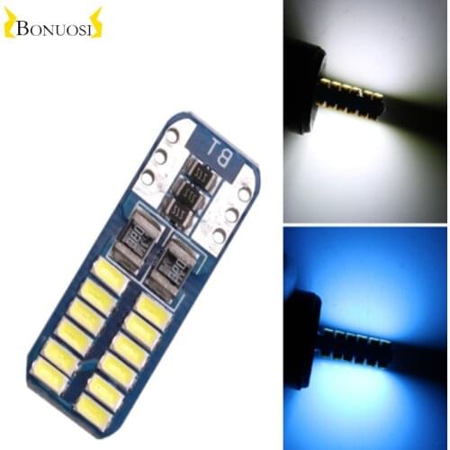 10pcs Car T10 3014 24SMD LED Light Tail Parking Map Lamp Bulbs Ultra-bright DC 12V Car LED Light Car Lights Decoration