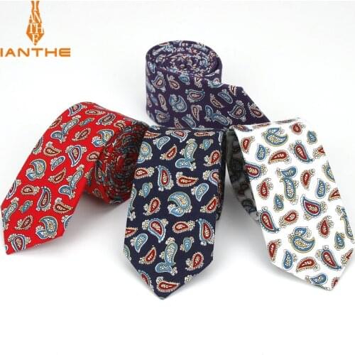 100% Cotton Mens Navy Purple Paisley Neck Ties For Men Necktie Narrow Slim Skinny Cravate Wedding Vintage Neckties Corbatas