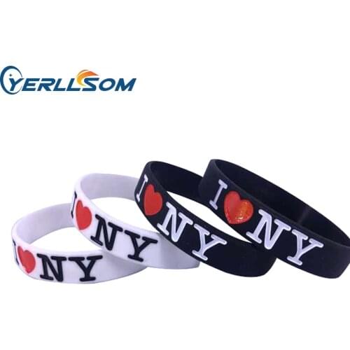 100PCS/Lot High Quality 1/2 inch Engrave and ink Filled YERLLSOM Rubber silicone bracelets with ink filled logo YI19071304