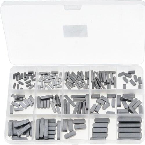 175PCS/Box 3mm 4mm 5mm 6mm Type A Round Ended Feather Key Parallel Drive Shaft Keys Set Hardware