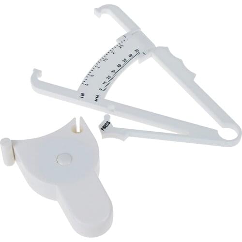 2Pcs/Set White PVC Body Fat Caliper Measure Tape Tester Fitness For Lose Weight For Body Building Portable Fitness Equipmnet