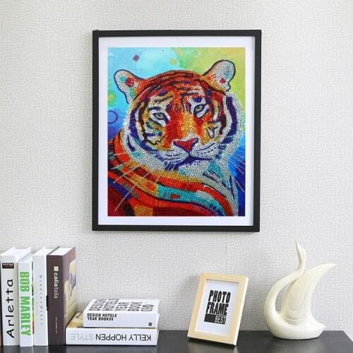 5D DIY Special Shaped Diamond Painting Tiger Cross Stitch Embroidery Mosaic Embroidery Cross Stitch gift Home Decoration Gift