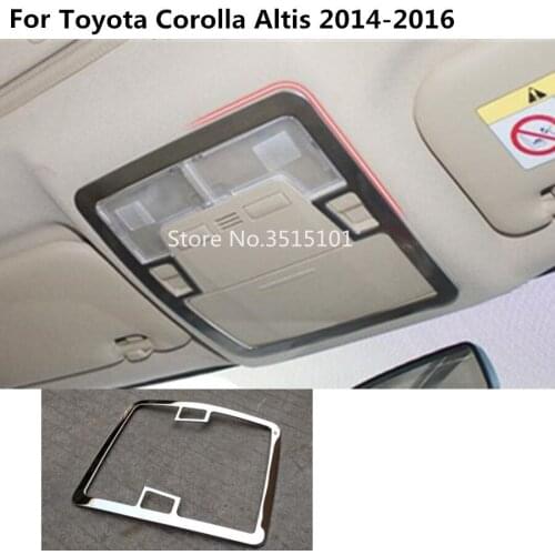 Car Styling Cover Stick Stainless Steel Head Read Front Reading Light Lamp Trim Hoods For Toyota Corolla Altis 2014 2015 2016