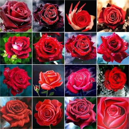 AZQSD Diamond Embroidery Rose Mosaic Full Square Picture Of Rhinestones Diamond Painting Flower Cross Stitch Home Decor Gift
