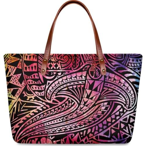ELVISWORDS Brand Women’s Bag Polynesian Traditional Tribal Printing Shoulder Bags For Women 2020 New Luxury Handbags Girls Tote