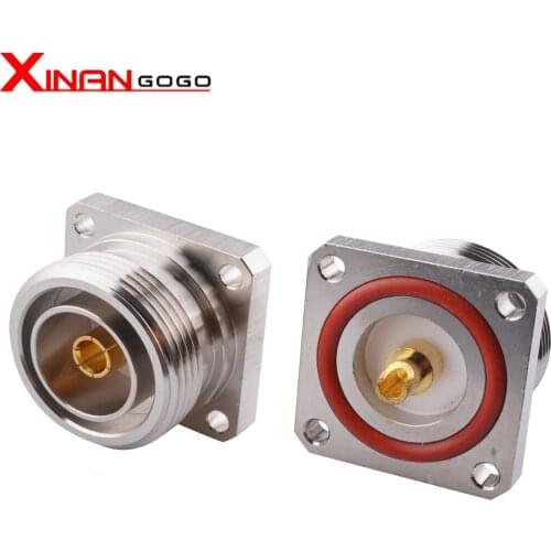 L29 7/16 Din Female Jack Center Connector With 4 Holes Flange Deck Solder Cup RF Coax Adapter