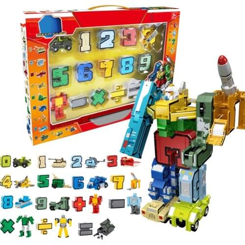 Digital Deformation Team Number Robot -Pre-School Education Toy Fidget Toys - Learning Robot Puzzle Toys for Children