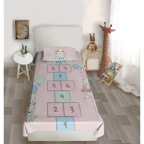 Çocuk odası yatak örtüsü kız seksek balon eğitici yatak örtüsü