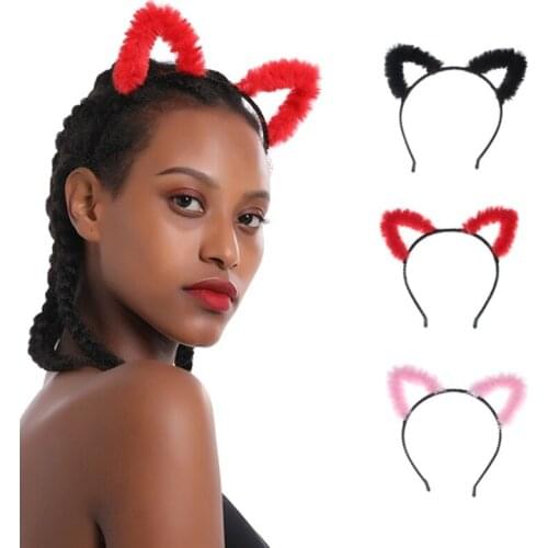 Cosroom Sexy Cat Ears Women Headband 4Colors Cute Bunny Girls Cosplay Headpiece for Girls Masquerade Halloween Party Dress