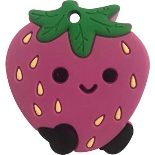 BPA Free Baby Teether Fruit Shape Food Grade Silicone Teether For Teeth DIY Chewing Necklace Teething Toys Pendant For Pacifier