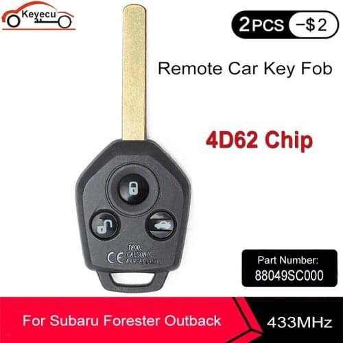 KEYECU For Subaru Forester Outback Legacy 2008 2009 2010 2012 2013 2014 433MHz 4D62 CHIP Car Keyless Entry Remote Key 88049SC000