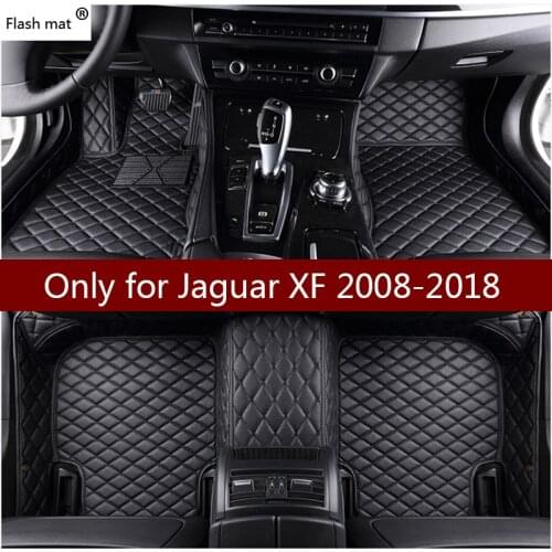 Flash mat leather car floor mats for Jaguar XF 2008-2013 2014 2015 2016 2017 2018 Custom foot Pads automobile carpet car covers