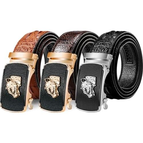 PEIKONG Famous Brand russian Belt Men Top Quality Genuine Luxury Leather Belts man high for Men,Strap Male Metal AutomaticBuckle