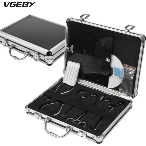 Professional Body Piercing Tattoo Tool Kit For Navel Ear Tongue Lip Tattoo Gun Equipment Piercing Jewelry Pliers Needle Case Set
