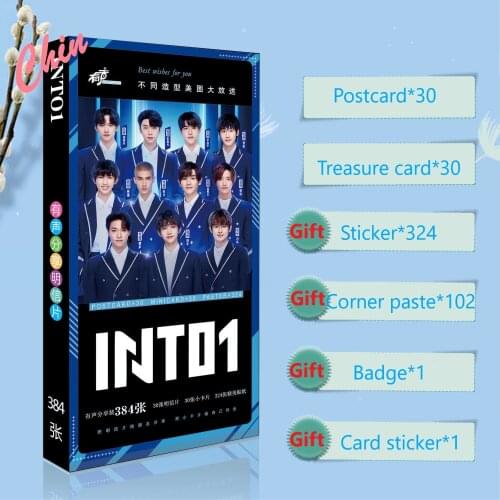 Chuang Zao Ying 2021 INTO1 Group Postcard Present Stickers Badge Liu Yu Santa Rikimaru Mika Lin Mo Zhou Keyu Bo Yuan Yin Haoyu