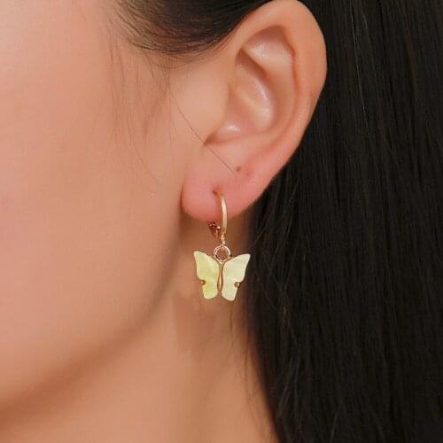 New Women Butterfly Drop Earrings Animal Sweet Colorful Acrylic Earrings 2020 Statement Girls Female Party Fashion Jewelry Gift