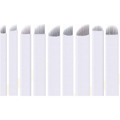 0.20mm Permanent Makeup eyebrow Blades 3D Microblading Needles U shape Flex Pin lamina blade Agulhas Tebori