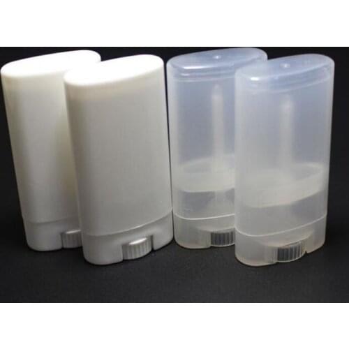 1000PCs/lot 15ml Plastic Empty Oval Lip Balm Tubes Deodorant Containers Clear White Lipstick Fashion Cool Lip Tubes SL22