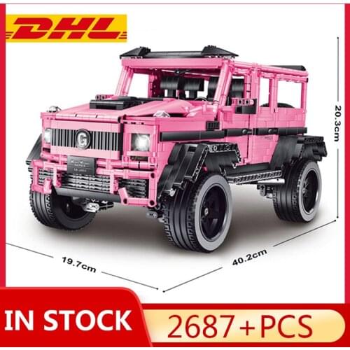 Mould King The Boys favoriteMOC RC Car Pink SUV G800 6X6 Off-Road Vehicle LAND CRUISER Building Blocks Kids Toys Gift Bricks