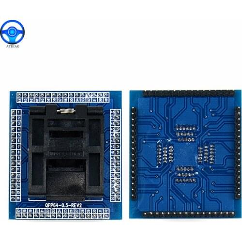High Quality QFP64 TQFP64 LQFP64 socket adapter IC test socket burning 0.5m programmer STM32 QFP64 socket Free Shipping