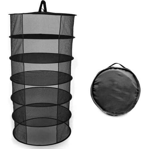 4/6/8 Layers Hanging Basket Folding Drying Net Rack Herb Dry Net Opening Shape Dryer Bag Mesh 600mm Diameter For Herbs Flowers
