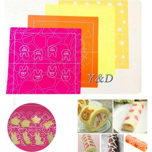 New 4 pieces/lot Food grade Japanese style DIY silicone rubber painting silicon lace roll cake maker pad rolling mat 4 styles