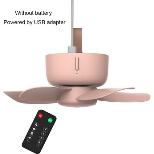 ZK30 10000mAh Power Bank USB Remote Control Timing 4 Gears Ceiling Fan Cooling Hanging Fan for Tent Bed Camping Outdoor Home