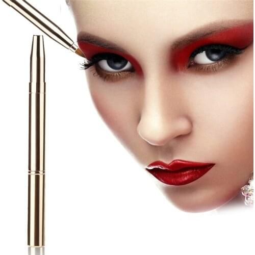1Pcs Pro Dual Head Makeup Brush Lip Brush Retractable Eye Liner Eyeshadow Brush Foundation Makeup Cosmetics Gold Adjustable Tool