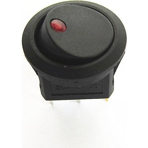 10pcs Red 12v Boat Rocker Switch 20 Amp DC Round with Yellow Light LED Cat Eye Switch 2 Pin 3 Feet Car Switch Mounting Hole 20MM