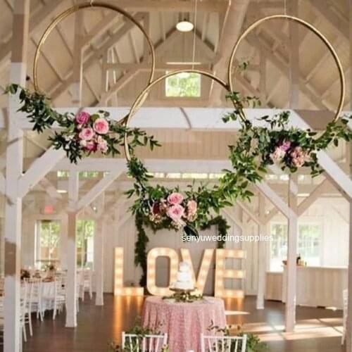 15pcs)Geometric Wire Round Triangle Square Hoop Frame DIY Flower Arrangement Wreath Wall Hanging Wedding Decoration senyu1505