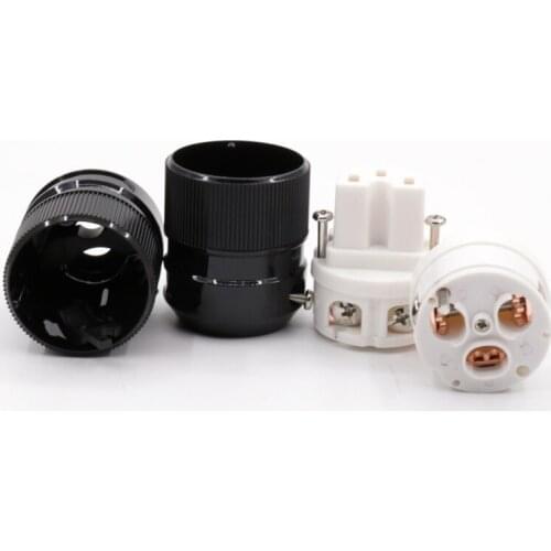 2pcs IEC HIFI Red copper IEC connector US/EU/AU AC power plug for Diy audio power cable