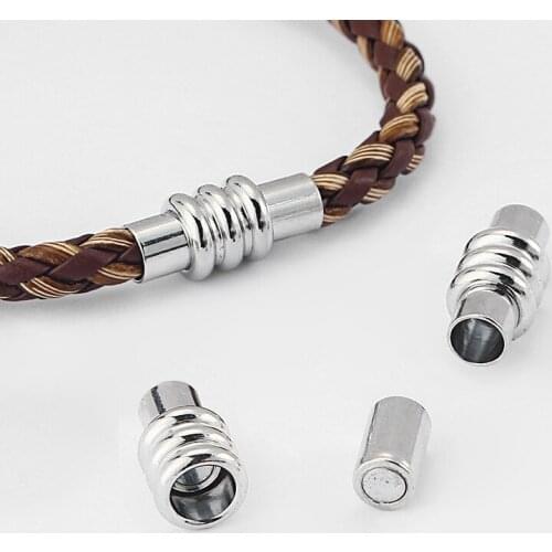 5 Sets Strong Magnetic End Clasp For Round Leather Cord Jewelry Findings 20x9mm