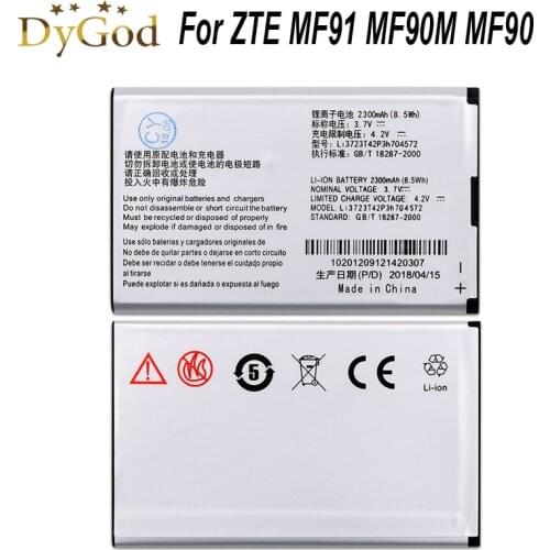 For ZTE MF91 MF90M MF90 Battery 2300mAh Li3723T42P3h704572 Mobile Phone High Quality Replacement Backup Batteria