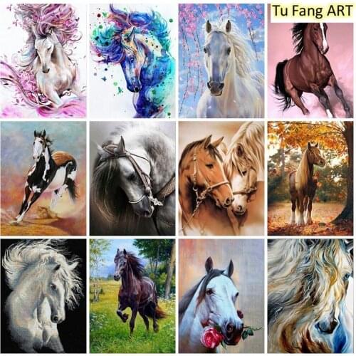 Diamond Embroidery Full Anmial Cross Stitch Kits DIY Diamond Painting Horse Mosaic Rhinestones Home Decoration Painting