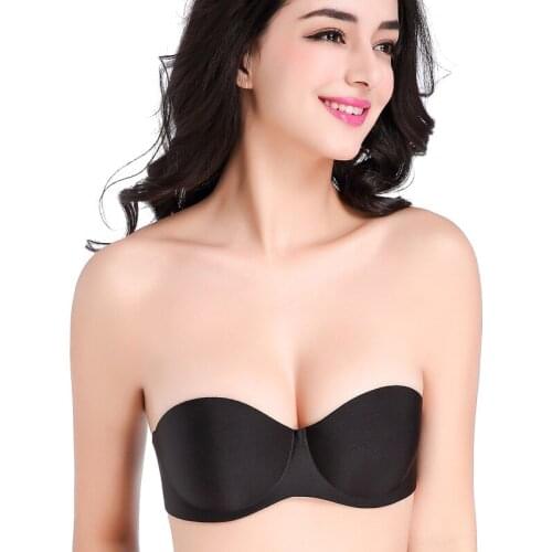 Sexy Gathering Invisible Bra Bralette duoble cup Push Up Underwired women bra 1/2 Cup Back Band strapless dress wedding Bra ABCD