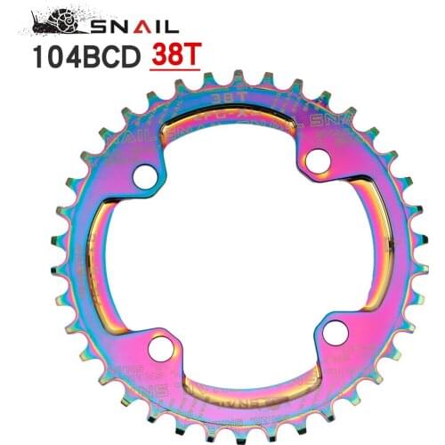 SNAIIL MTB Bike 104BCD Round Chainwheel Chainring 32/34/36/38T Electroplate Color Aluminum Alloy Narrow Wide Chain Ring