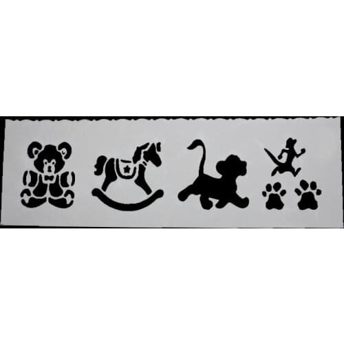 DIY Scrapbook Animal Paradise Shelter Template Baking Kitchen Decorating Cake Stencil Spray Template Plastic Embossing Folders