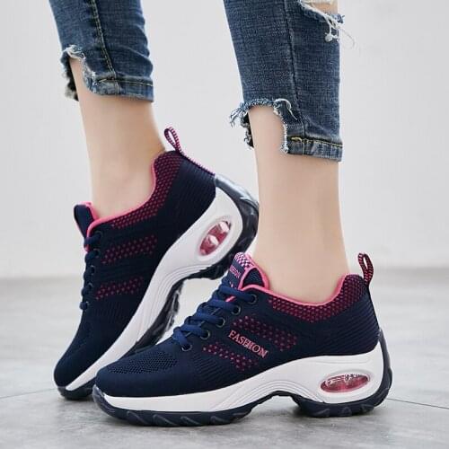 Four Seasons Breathable Women Running Sneakers Air Cushion Increased Women Shoes Outdoor Fashion Non-slip Fitness Sneakers Women