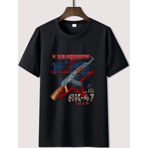 2021 Summer Style Mens O-Neck Tops Tees Summer Ak 47 T-Shirt Cccp Russia Moscow